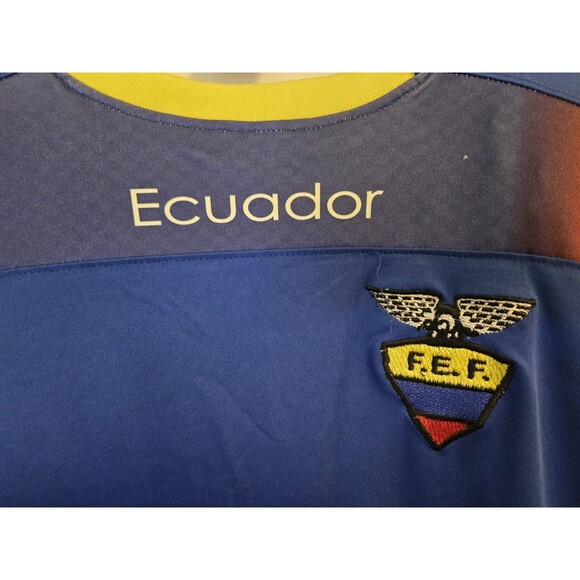 Ecuador Mens Small FEF‎ Football Embroidered Jersey Shirt Blue Soccer - Picture 2 of 6